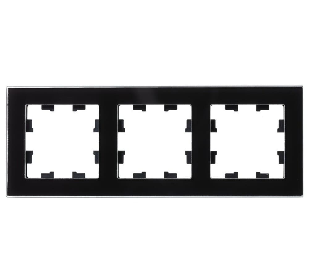 Рамка 3-постовая Systeme Electric AtlasDesign Nature черная ATN321003