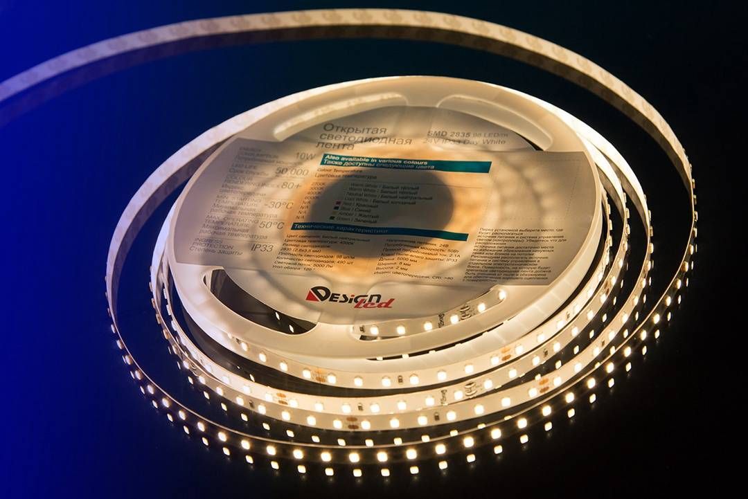 Светодиодная влагозащищенная лента DesignLed 10W/m 98LED/m 2835SMD нейтральный белый 5M 000526 3