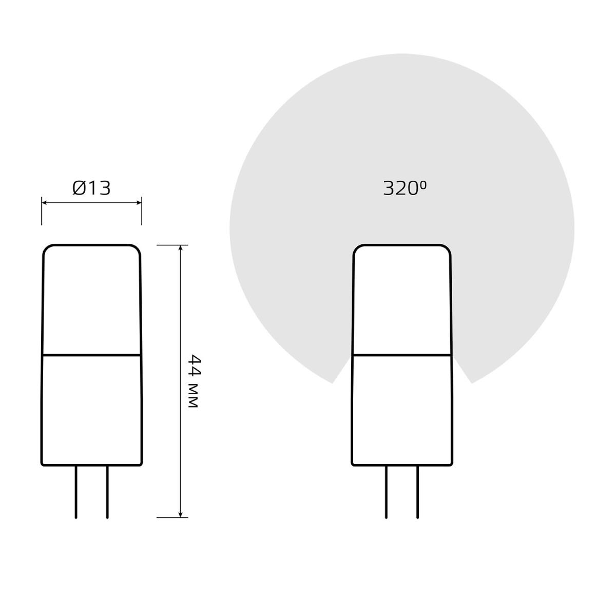 Лампа светодиодная Gauss G4 4W 4100К прозрачная 10724 4