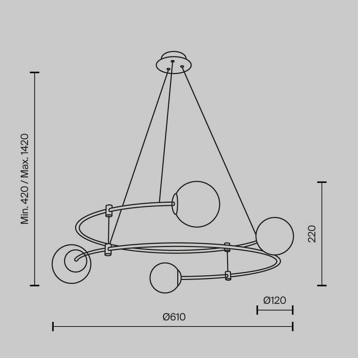 Подвесная люстра Maytoni Balance MOD317PL-04G 2