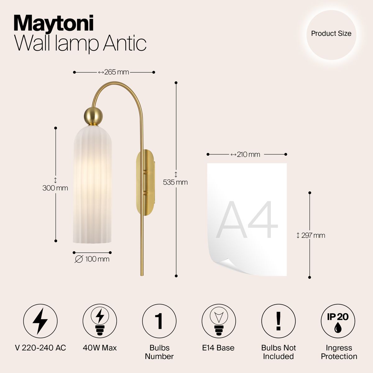Бра Maytoni Antic MOD302WL-01W 1