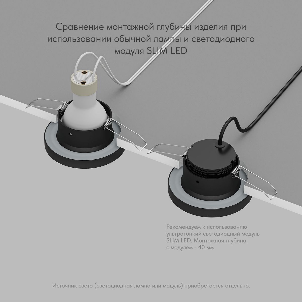 Встраиваемый светильник Denkirs Enkel DK3012-BK 2