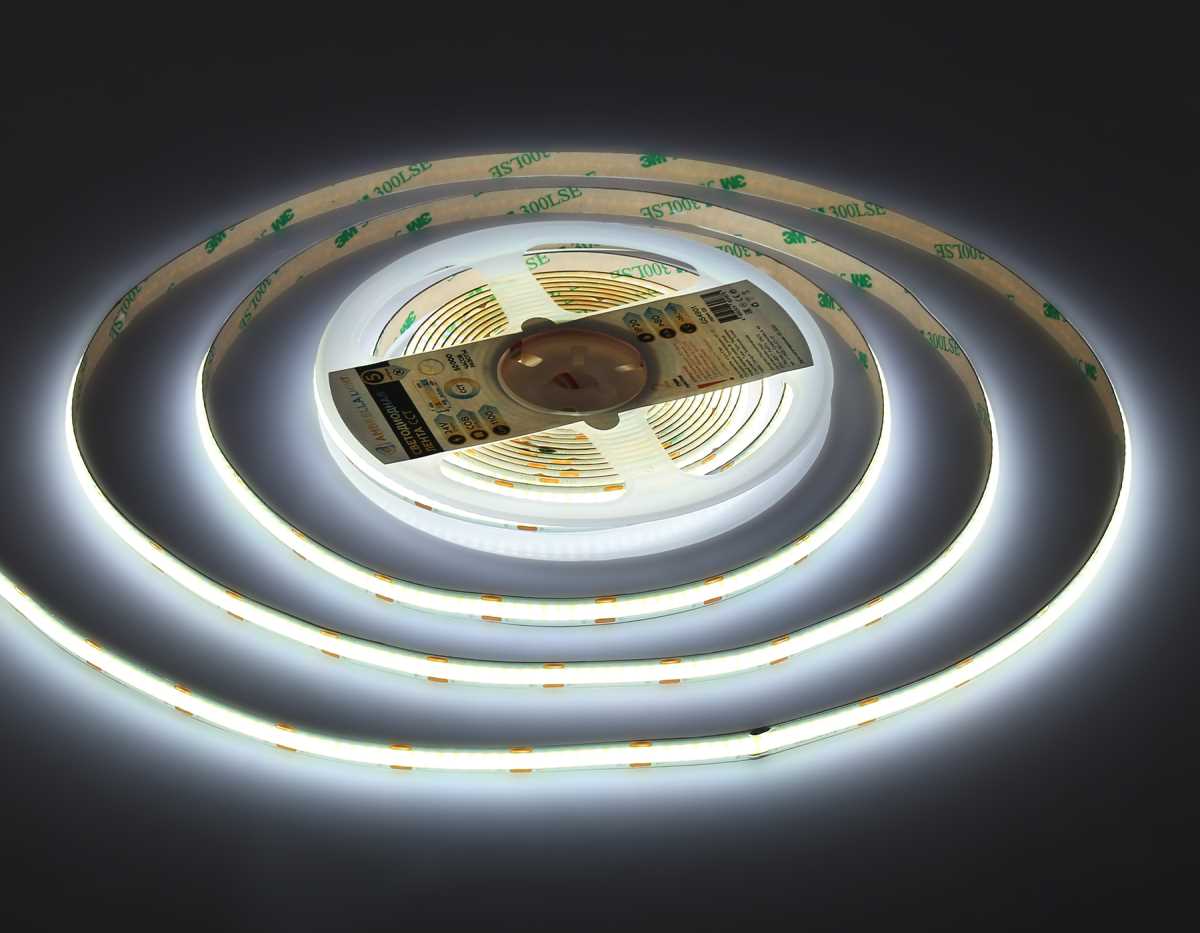 Светодиодная лента Ambrella Light GS4901 COB 608Led/ 12W m/ 24V IP20 CCT 3000-6500K/ 5m*8mm*2.2mm (3 конт.) GS4901 4