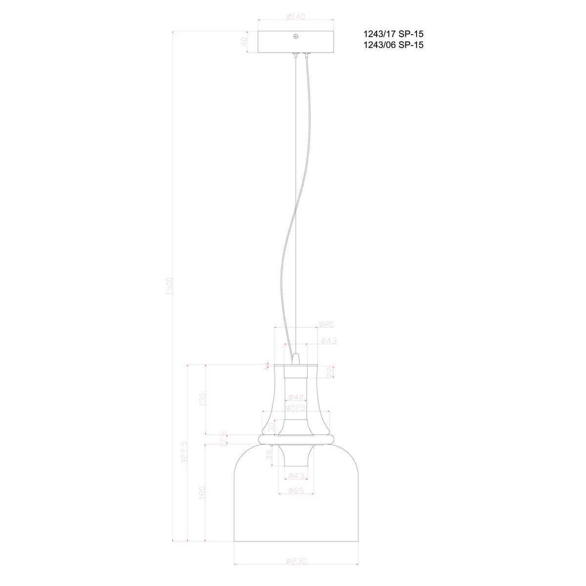 Подвесной светодиодный светильник Divinare Volturn 1243/17 SP-15 1