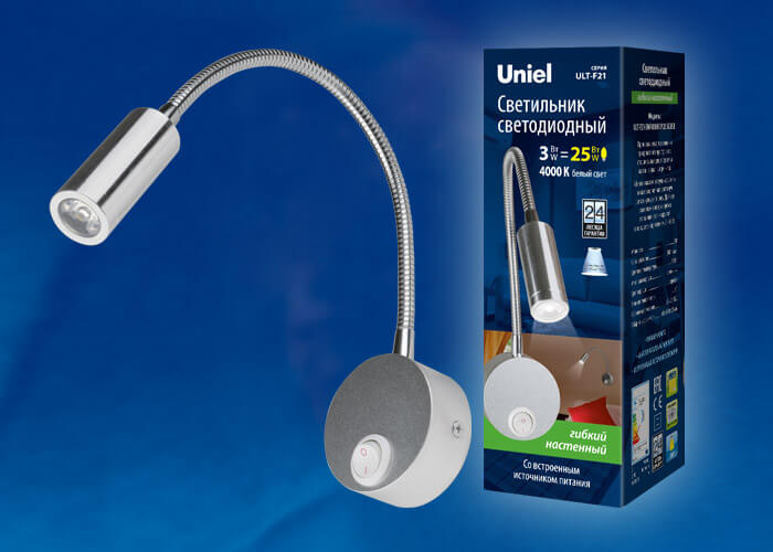 Бра Uniel ULT-F21-3W/4000K IP20 Silver UL-00004177 1