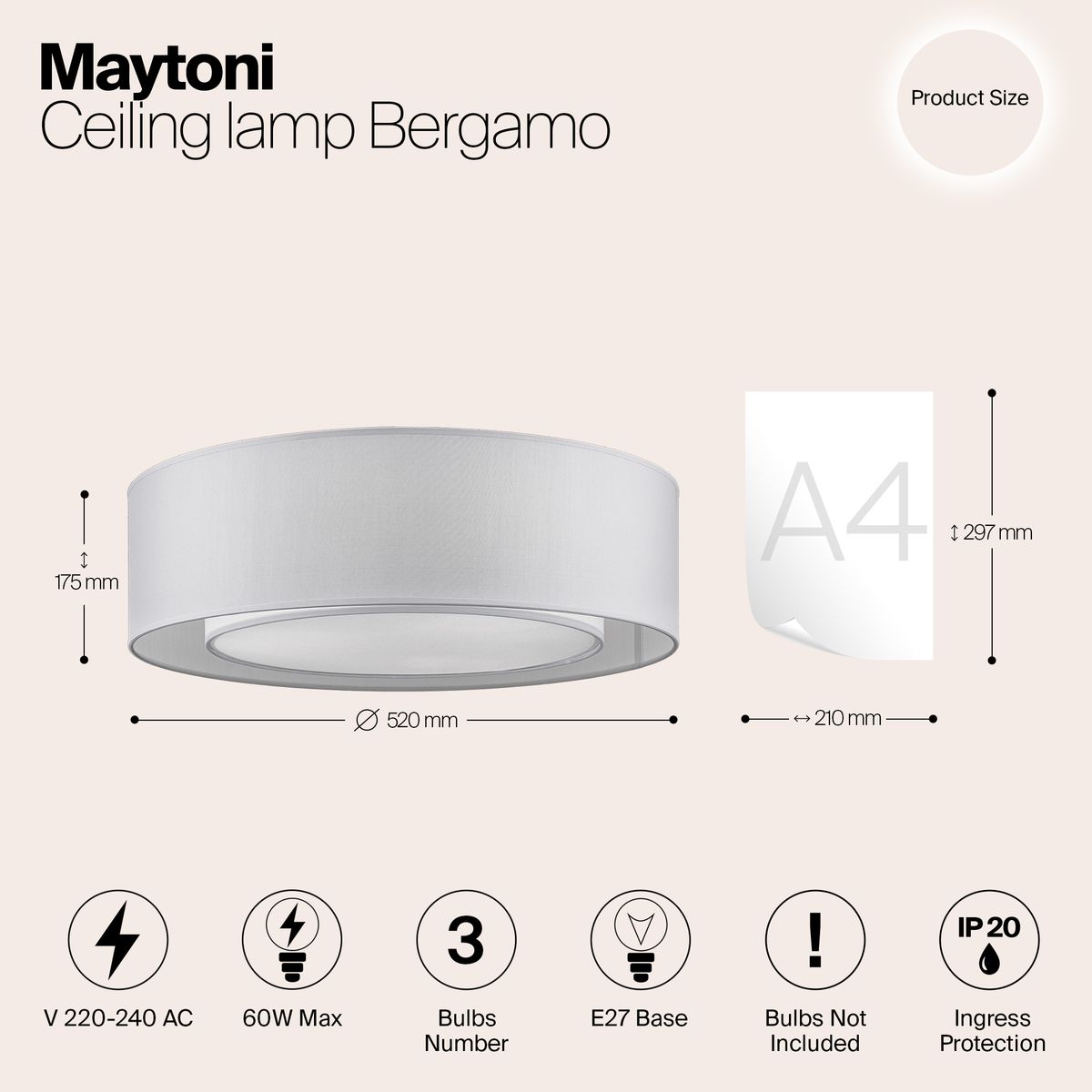 Потолочный светильник Maytoni Bergamo MOD617CL-04GR 1