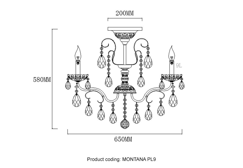 Потолочная люстра Crystal Lux Montana PL9 1