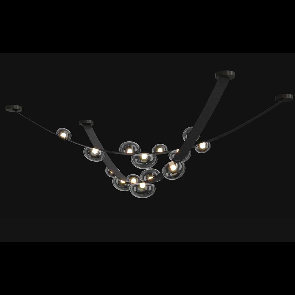 Подвесной светодиодный светильник Crystal Lux Bosque SP7 L3000 Black/Transparent 5