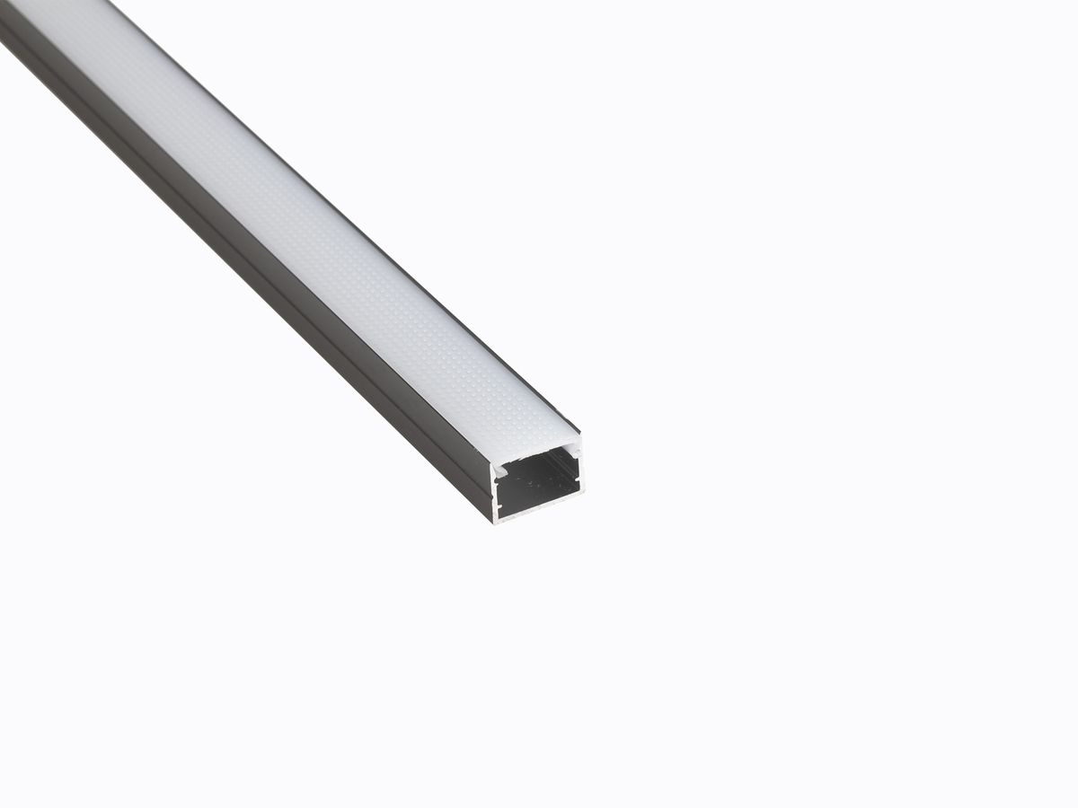 Профиль накладной LEDS POWER СПН1712 алюм. черный с призм.рассеивателем 2м 008448