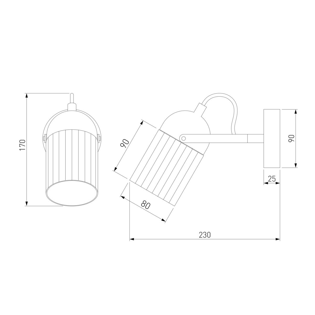 Спот Eurosvet Mars 20122/1 черный/тертый серый 1