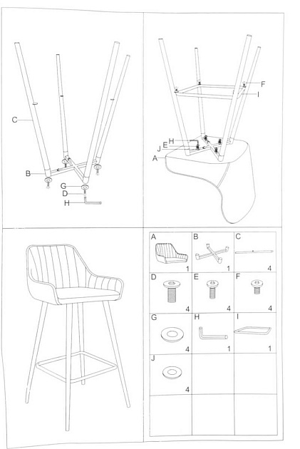 Барный стул Woodville Lada 11529 Фото № 2
