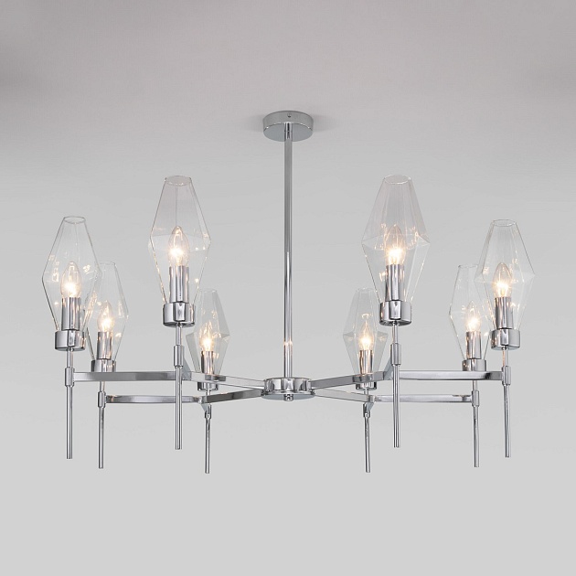 Потолочная люстра Eurosvet Prism 60143/8 хром изображение 1 Потолочная люстра Eurosvet Prism 60143/8 хром Фото № 1