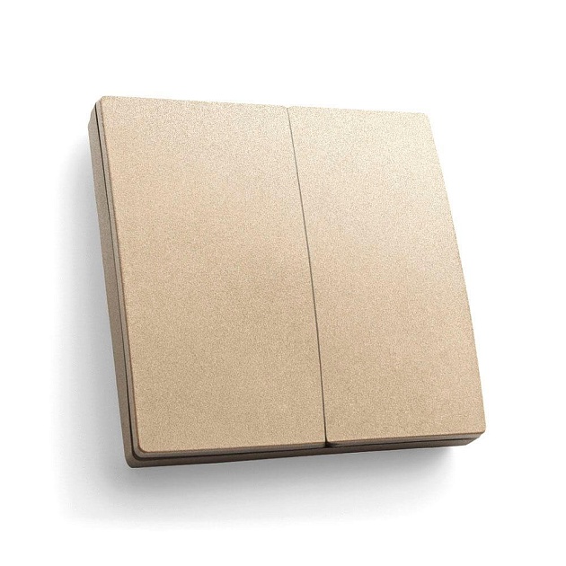 Выключатель двухклавишный беспроводной Feron Smart золото TM82 41726 Фото № 1