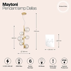 Подвесной светильник Maytoni Dallas MOD545PL-06G 1