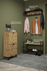 Тумба для обуви Калифорния Хигс ТО01 Дуб вотан/Черный 6008329902 2