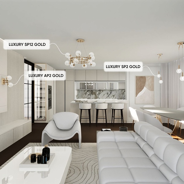 Подвесная люстра Crystal Lux Luxury SP12 Gold Фото № 6