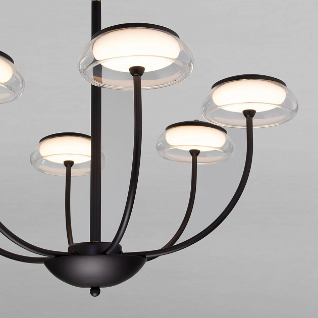 Подвесная светодиодная люстра Eurosvet Fungo 50388 LED черный Фото № 4