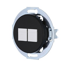 Розетка LK Studio телефонная 2хRJ-12 с накладкой (черный) Vintage 885908-1 1