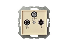 ТВ-розетка проходная TV/R/SAT Liregus Epsilon бежевый 28-079 1