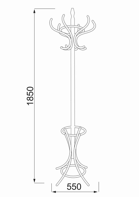 Напольная вешалка AksHome Siena орех, дерево 77651 Фото № 2