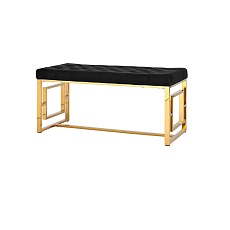 Банкетка Stool Group БРУКЛИН вельвет черный сталь золото BENCH-012-TG