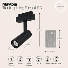 Трековый светодиодный светильник для магнитного шинопровода Maytoni Track Lamps TR019-2-10W3K-B 1