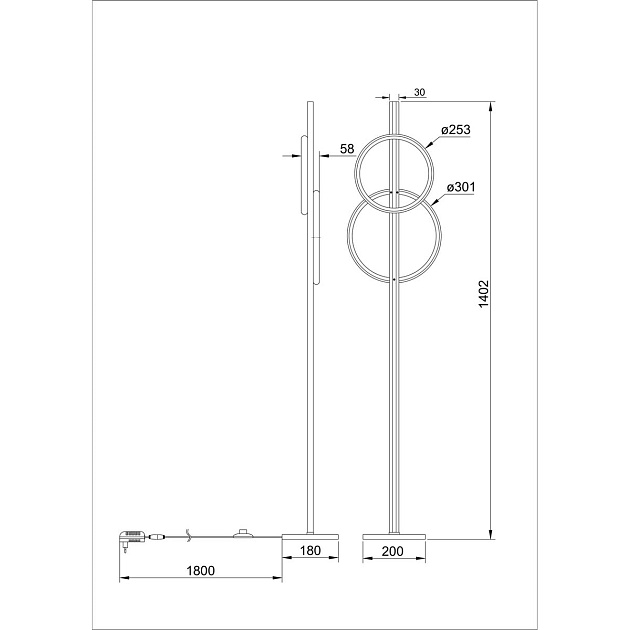 Торшер Arte Lamp Fluido A3913PN-24BK Фото № 2