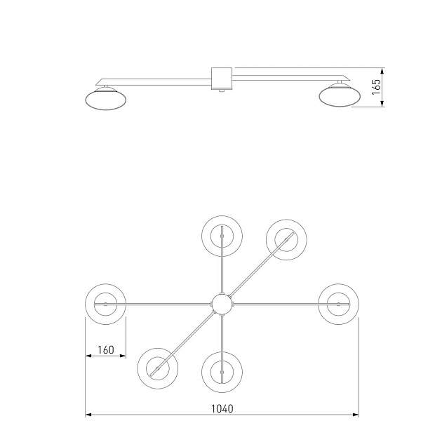 Потолочная люстра Eurosvet Opaline 70220/6 черный изображение 2 Потолочная люстра Eurosvet Opaline 70220/6 черный Фото № 2