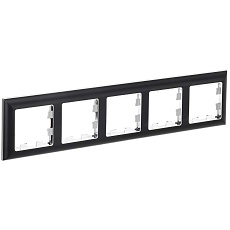 BRITE Рамка 5-местная РУ-5-Бр хром/черный IEK BR-M52-12-2-K23