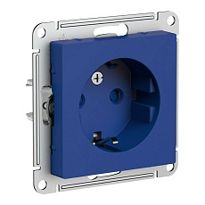 Розетка 2К+З Systeme Electric AtlasDesign 16A 250V со шторками аквамарин ATN001145