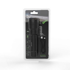 Ручной светодиодный фонарь Gauss аккумуляторный 147х44 400 лм GF205 1