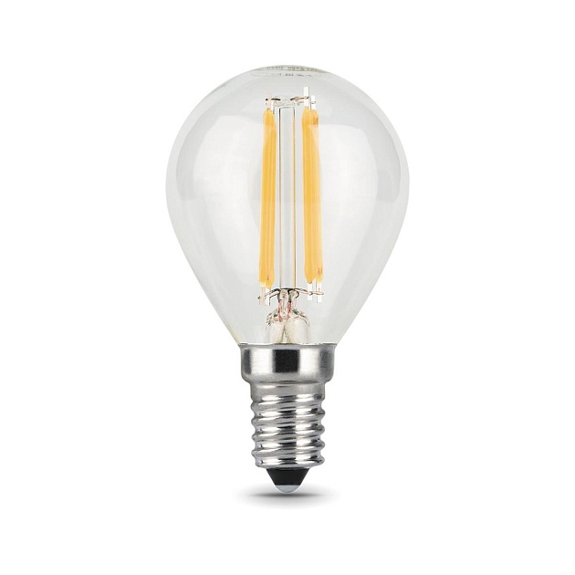 Лампа светодиодная филаментная Gauss E14 11W 4100К прозрачная 105801211 Фото № 3