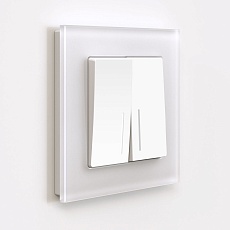 Выключатель двухклавишный Werkel с подсветкой белый матовый W1120161 4690389184666 1