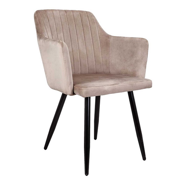 Кресло AksHome Brit бежевый, велюр, цвет каркаса черный 67630 Фото № 1