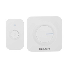 Беспроводной дверной звонок c цифровым кодированием 52 мелодии 150м IP56 (белый) REXANT 73-0018 1
