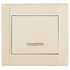 Выключатель Makel 1-кл. СП Defne 10А IP20 с подсветкой крем. 42010021