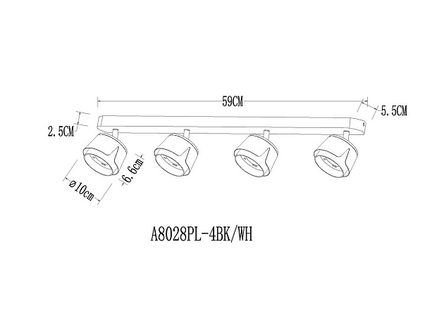 Спот Arte Lamp Amaks A8028PL-4BK Фото № 2
