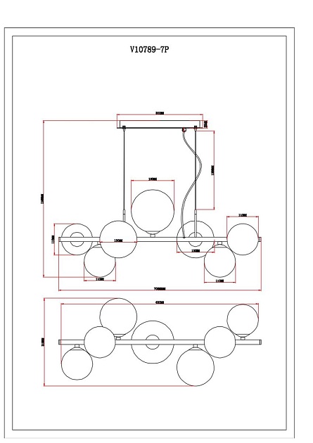 Подвесная люстра Moderli Renny V10789-7P изображение 2 Подвесная люстра Moderli Renny V10789-7P Фото № 2