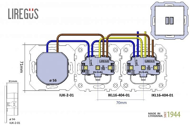 Розетка 2xUSB Liregus Epsilon коричневый 28-1453 Фото № 3