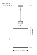 Подвесной светильник KUTEK MOOD Empoli EMP-ZW-1(N) 1