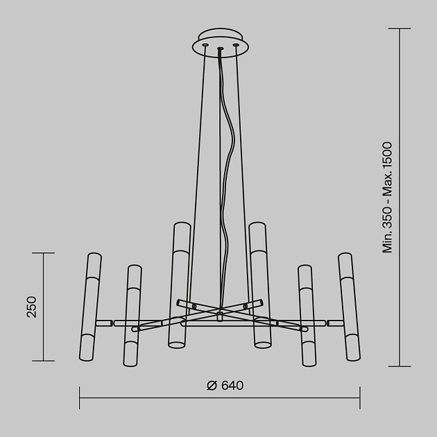 Подвесная люстра Maytoni Vigo MOD031PL-12B изображение 8 Подвесная люстра Maytoni Vigo MOD031PL-12B Фото № 8