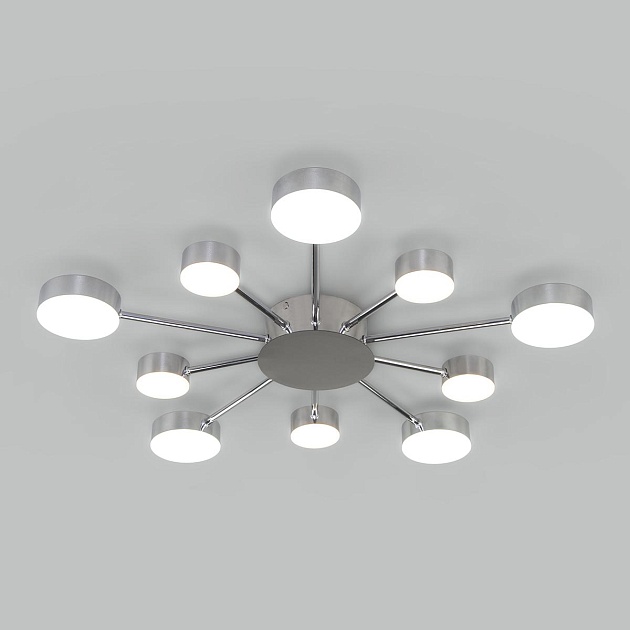 Потолочная светодиодная люстра Eurosvet Nitrino 90242/10 хром Фото № 1