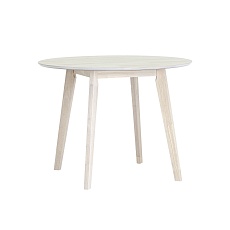 Кухонный стол Stool Group Gerda D100 массив гевеи, беленый дуб УТ000004682