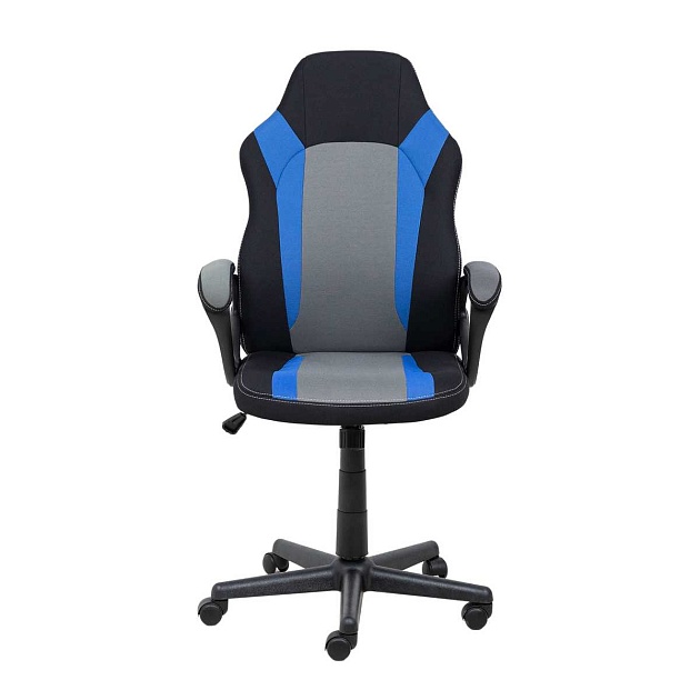 Игровое кресло AksHome Flaviy черный/серый/синий, ткань 86380 Фото № 10