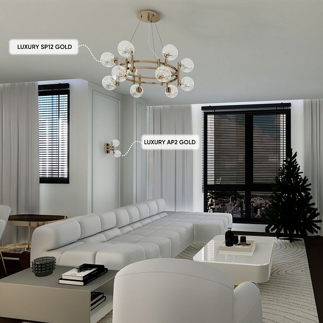 Подвесная люстра Crystal Lux Luxury SP12 Gold Фото № 5