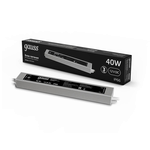 Блок питания Gauss 12V 40W IP66 5A 202023040 Фото № 5