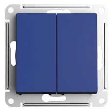 Переключатель двухклавишный Systeme Electric AtlasDesign 10A 250V аквамарин ATN001165 1