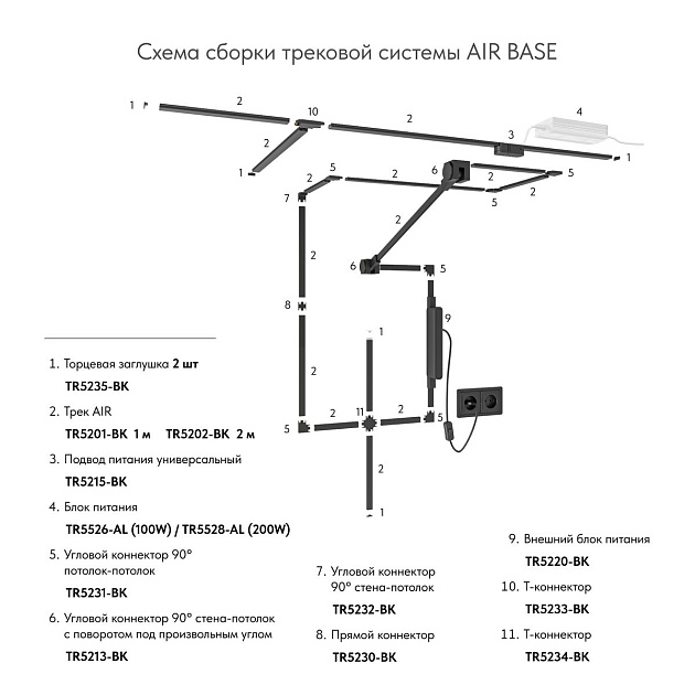 Соединитель DENKIRS AIR BASE TR5233-BK Фото № 2