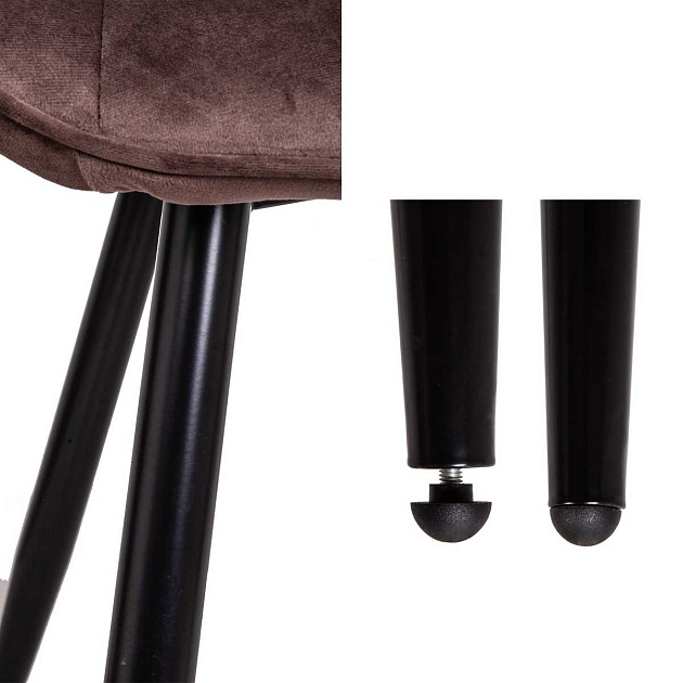 Кухонный стул AksHome Nika коричневый, велюр 72323 изображение 4 Кухонный стул AksHome Nika коричневый, велюр 72323 Фото № 4