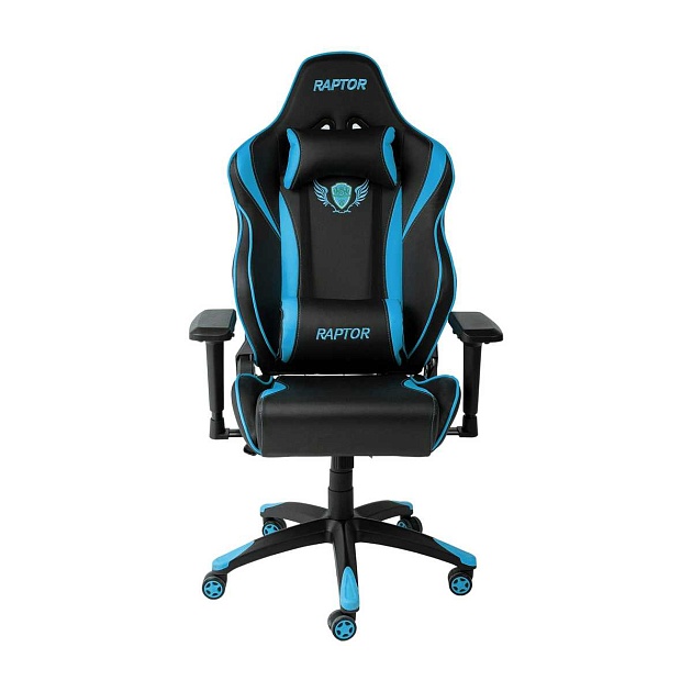 Игровое кресло AksHome Raptor синий + черный, экокожа 45708 Фото № 9